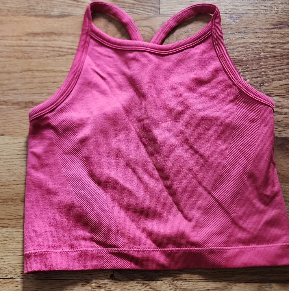 all in motion Bright Pink Racer Back Athletic Crop Tank